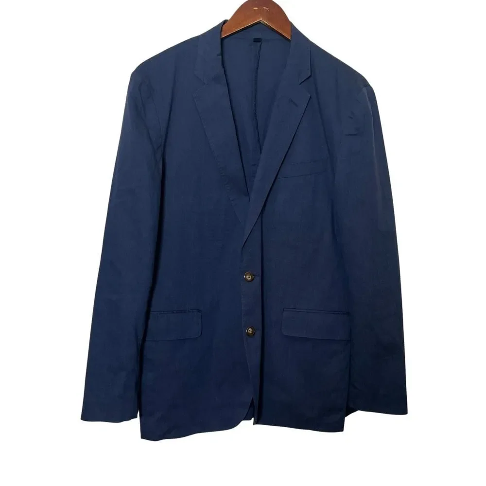 J.Crew Ludlow Unstructured Suit Jacket Mens 39R Navy‎ Cotton Somelos Blazer